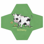 Vache mignonne en vert dessin animé sur le terrain (Plat)