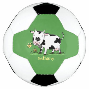 Vache mignonne en vert dessin animé sur le terrain