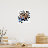 Vache Montant Une Affiche De BBQ (Cuisine)