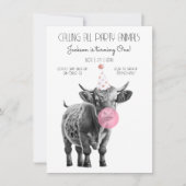Vache noir et blanc Anniversaire Invitation (Devant)