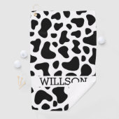 Vache Noir et Blanc Patch Golf Serviette (En situation)