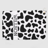 Vache Noir et Blanc Patch Golf Serviette (Horizontal)