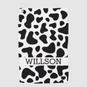 Vache Noir et Blanc Patch Golf Serviette (Devant)