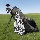 Vache Noir et Blanc Patch Golf Serviette (Vert)