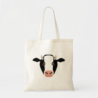 Vache noire et blanche avec cornes sur Sac fourre-