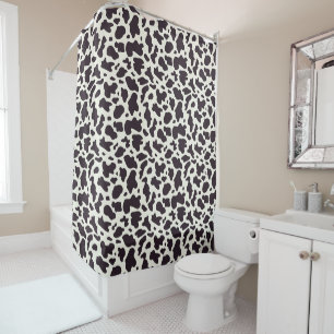 Vache noire et blanche Impression rideau de douche