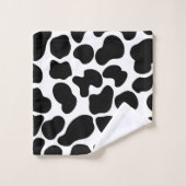 Vache noire et blanche Imprimer Ferme rustique (Gant de toilette)