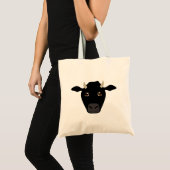 Vache noire sur Sac fourre-tout (Devant (produit))