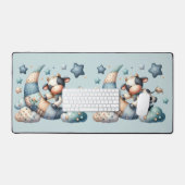 Vache patchwork mignonne sur la lune avec des étoi (Clavier et souris)