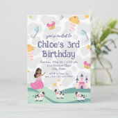 Vache princesse Invitation d'anniversaire (Debout devant)