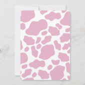 Vache rose 1er anniversaire Invitation (Dos)