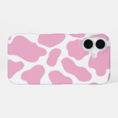 Vache rose et blanche Imprimer iPhone 16 Coque (Verso Horizontal)