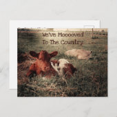 Vache Rustique Pays drôle Carte de déplacement de (Devant / Derrière)