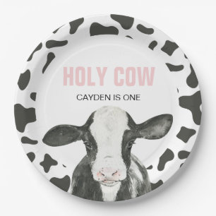 Vache sacrée, assiettes en papier imprimé vache po