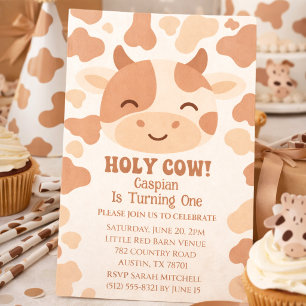 Vache sacrée, j'ai un an, invitation d'anniversair