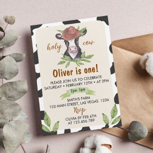 Vache sainte Je suis une invitation d'anniversaire