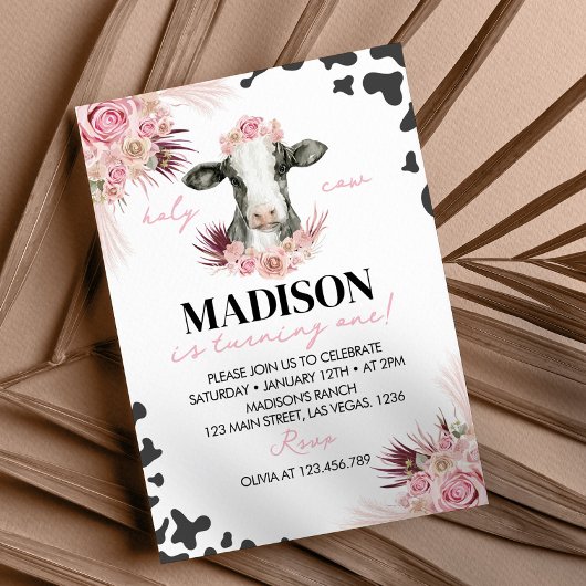 Vache sainte Je suis une invitation d'anniversaire