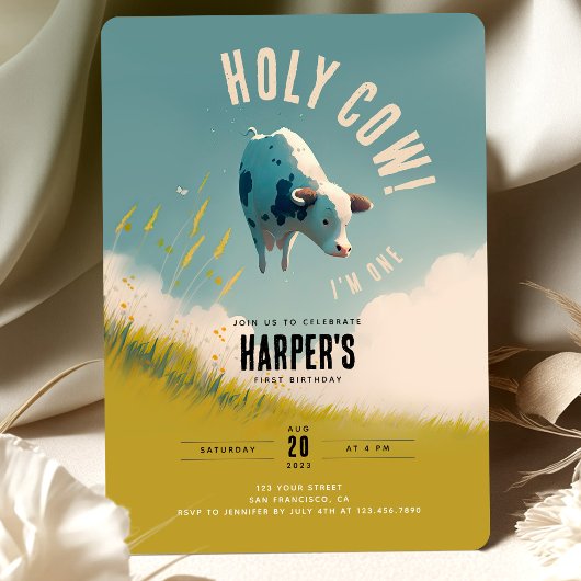 Vache sainte Je suis une mignonne 1ère invitation 