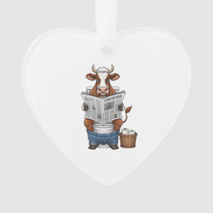 Vache sur Toilet PNG, animal de ferme amusant