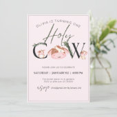 vache thème fille invitation (Debout devant)