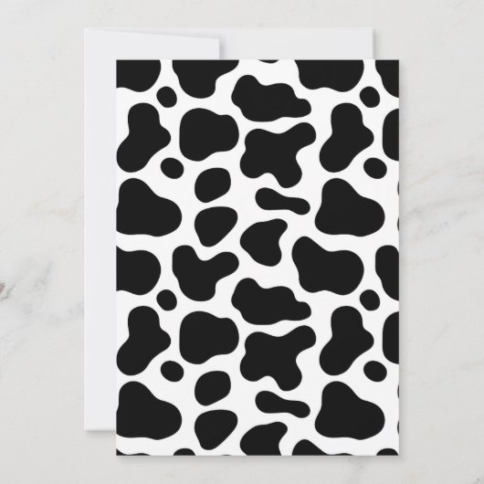 vache thème fille invitation (Dos)