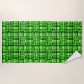 Vache verte Tartan Highland, Serviette de plage (Devant)