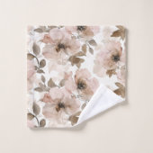 Vachère rose marron floral sud-ouest (Gant de toilette)