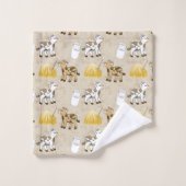 Vaches agricoles mignonnes carrelées Pays (Gant de toilette)