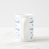 Vaches bleu/vert/blanc Mini-impression Chine Mug (Dos)
