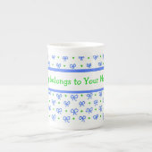 Vaches bleu/vert/blanc Mini-impression Chine Mug (Devant)
