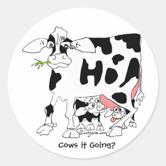 Vaches, ça va ? stickers & autocollants ronds (Devant)