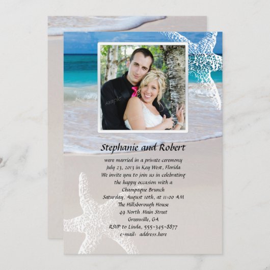 Vaches Côtières Mariage Faire-part Avec Photo (Devant / Derrière)