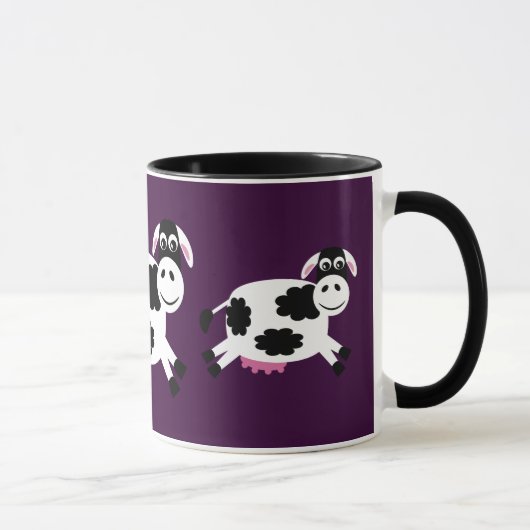 Vaches courantes mignonnes pourpres et tasse noire (Droite)