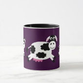 Vaches courantes mignonnes pourpres et tasse noire (Centre)