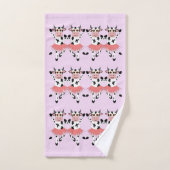 Vaches dansantes mignonnes et amusantes (Serviette à main)