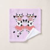 Vaches dansantes mignonnes et amusantes (Gant de toilette)