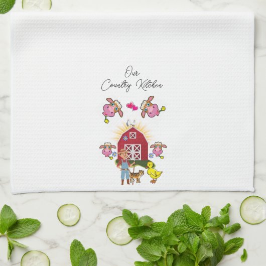 Vaches de cuisine blanc Serviette à main (Plié)