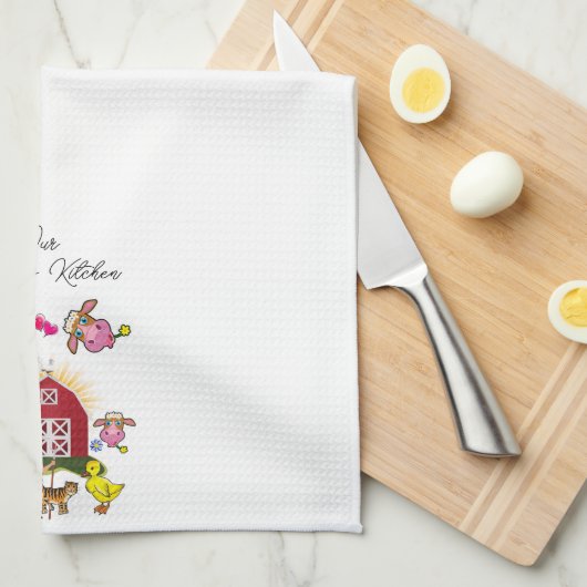 Vaches de cuisine blanc Serviette à main (Quart Plié)