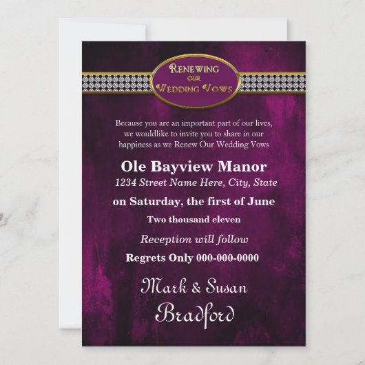 Vaches de renouvellement mariage - Invitation Prof (Dos)