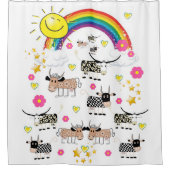 Vaches de rideau de douche Sun Rainbows Fleurs flo (Devant)