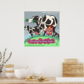 Vaches Épousées Pour Crème Lourde Poster Drôle (Cuisine)
