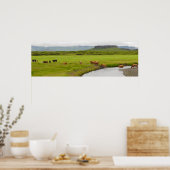 Vaches et Eldborg Crater Islande Poster (Cuisine)