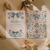 Vaches et fleurs Boy Baby shower Invitation