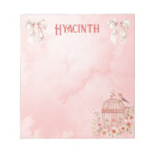 Vaches et oiseaux Coquette rose Petit Bloc-notes (Devant)