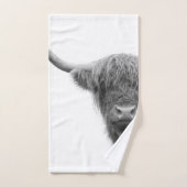 Vaches Highland Noir et Blanc #4 (Serviette à main)