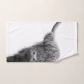 Vaches Highland Noir et Blanc #4 (Serviette à main)