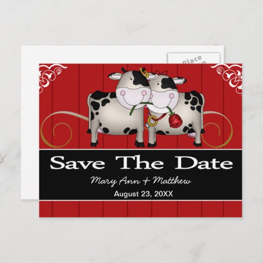 Vaches mariage Enregistrer la carte postale Date (Devant / Derrière)