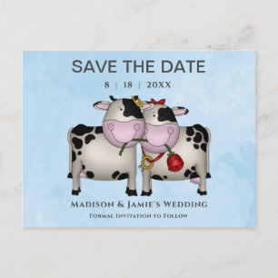 Vaches mariage Enregistrer la carte postale Date