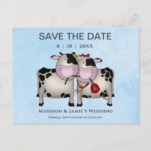 Vaches mariage Enregistrer la carte postale Date (Devant)
