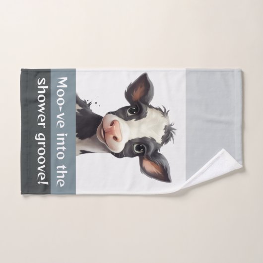 Vaches Moo-ve dans la rainure de douche Calf (Serviette à main)